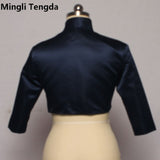 New Gold Satin Wedding Bolero Tippet Shrug Bridal Jacket Stole Wrap 3/4 Sleeve