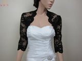 Elegant Lace Women Bolero Three quarter Sleeves Wraps Elegant Black Jackets Evening Party Capes Wedding Bridal shawls Cusom Made