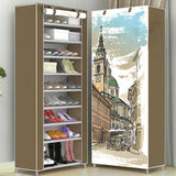 8 Layer 10 Layer Combination Shoe Cabinet Simple Cloth Fabric Storage Shoes Rack Folding Dust-proof Shoe Shelf DIY Furniture