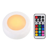 RGB 12 Colors LED Under Cabinet Light Dimmable Touch Sensor LED Puck Lights For Cupboard Close Wardrobe Stair Hallway Night Lamp