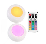 RGB 12 Colors LED Under Cabinet Light Dimmable Touch Sensor LED Puck Lights For Cupboard Close Wardrobe Stair Hallway Night Lamp