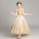 Romantic Flower Girl Wedding Bridesmaid Dress 2019 New Bead Decoration Long Lace Dress Flower Girl Party Dress