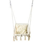 Knitted Macrame Hammock Hanging Chair with Cotton Rope