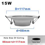 220V LED Downlight Round Recessed 5W 9W 12W 15W 18W White/Warm white LED Spot Lighting Led Bulb For Bedroom Kitchen Diningroom