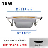 220V LED Downlight Round Recessed 5W 9W 12W 15W 18W White/Warm white LED Spot Lighting Led Bulb For Bedroom Kitchen Diningroom