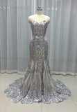 Vintage Lace Mermaid Wedding Dress Turkey Vestido de Novia Sequin Lace Sheer Bridal Gowns Robe mariee 2019 gelinlik casamento