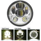 New style Chrome 5.75 Inch LED Headlight 5 3/4" led DRL 50W motorbike headlights for  Sportster 883 XL883 FXCW