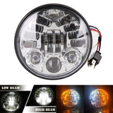 New style Chrome 5.75 Inch LED Headlight 5 3/4" led DRL 50W motorbike headlights for  Sportster 883 XL883 FXCW
