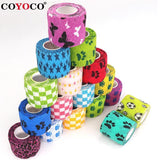 1 pcs Printed Medical Self Adhesive Elastic Bandage 4.5m Colorful Sports Wrap Tape for Finger Joint Knee First Aid Kit Pet Tape - shopwishi 