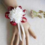 Lovegrace Wrist Corsages Bracelet Foam White Rose Wrist Flowers for Bridesmaid Bracelet Wedding Accessories Bridal Hand Flower