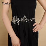 YouLaPan Rhinestone Crystal Wedding Belt