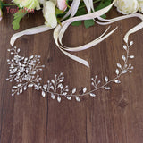 YouLaPan Rhinestone Crystal Wedding Belt