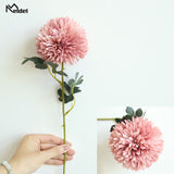 Meldel Bride Wedding Bouquet Artificial Pompom Dandelion Silk Flowers White Pink Flower Ball Wedding Home Decor Pompon Bouquet