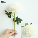 Meldel Bride Wedding Bouquet Artificial Pompom Dandelion Silk Flowers White Pink Flower Ball Wedding Home Decor Pompon Bouquet