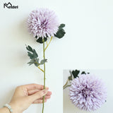 Meldel Bride Wedding Bouquet Artificial Pompom Dandelion Silk Flowers White Pink Flower Ball Wedding Home Decor Pompon Bouquet