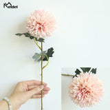 Meldel Bride Wedding Bouquet Artificial Pompom Dandelion Silk Flowers White Pink Flower Ball Wedding Home Decor Pompon Bouquet