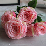 YO CHO Artificial Wedding Bouquet of Pink Roses for Bridesmaids