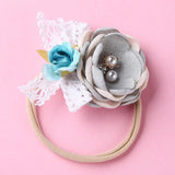 BalleenShiny Fashion Florals Headband Newborn Baby Elastic Princess Hairbands Child Kids Pearl Fresh Style Cute Headwear Gifts