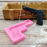DIY Pistol AK Gun Shape Fondant Soap 3D Cake Silicone Mold Cupcake Jelly Candy Chocolate Decoration Baking Tool Moulds