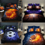 1 Set 3D Printing 2/3Pcs Sport Series Soft Duvet Pillow Cover Football Basketball Rugby Bedding Sets Bedclothes Boy Gift Textile - shopwishi 