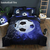 1 Set 3D Printing 2/3Pcs Sport Series Soft Duvet Pillow Cover Football Basketball Rugby Bedding Sets Bedclothes Boy Gift Textile - shopwishi 