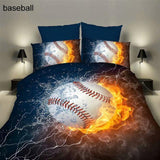 1 Set 3D Printing 2/3Pcs Sport Series Soft Duvet Pillow Cover Football Basketball Rugby Bedding Sets Bedclothes Boy Gift Textile - shopwishi 