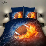 1 Set 3D Printing 2/3Pcs Sport Series Soft Duvet Pillow Cover Football Basketball Rugby Bedding Sets Bedclothes Boy Gift Textile - shopwishi 