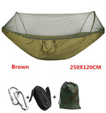 Automatic unfolding hammock ultralight parachute hammock hunting mosquito net double lifting outdoor furniture hammock 250X120CM