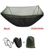 Automatic unfolding hammock ultralight parachute hammock hunting mosquito net double lifting outdoor furniture hammock 250X120CM
