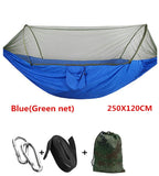 Automatic unfolding hammock ultralight parachute hammock hunting mosquito net double lifting outdoor furniture hammock 250X120CM