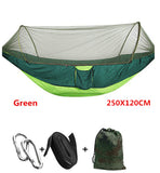 Automatic unfolding hammock ultralight parachute hammock hunting mosquito net double lifting outdoor furniture hammock 250X120CM