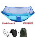 Automatic unfolding hammock ultralight parachute hammock hunting mosquito net double lifting outdoor furniture hammock 250X120CM