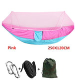 Automatic unfolding hammock ultralight parachute hammock hunting mosquito net double lifting outdoor furniture hammock 250X120CM