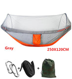 Automatic unfolding hammock ultralight parachute hammock hunting mosquito net double lifting outdoor furniture hammock 250X120CM