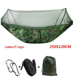 Automatic unfolding hammock ultralight parachute hammock hunting mosquito net double lifting outdoor furniture hammock 250X120CM