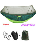 Automatic unfolding hammock ultralight parachute hammock hunting mosquito net double lifting outdoor furniture hammock 250X120CM
