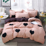 Solstice Cartoon Pink Love symbol Bedding Sets 3/4pcs Children's Boy Girl And Adult Bed Linings Duvet Cover Bed Sheet Pillowcase