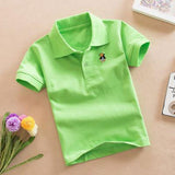 Summer New Boys girls and toddler Short Sleeve Polo Shirt 2-11 years Children Lapel Solid Color Clothes Kids Cotton School Uniform Polo Shirts Out
