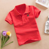 Summer New Boys girls and toddler Short Sleeve Polo Shirt 2-11 years Children Lapel Solid Color Clothes Kids Cotton School Uniform Polo Shirts Out