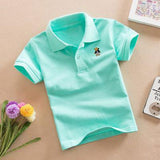 Summer New Boys girls and toddler Short Sleeve Polo Shirt 2-11 years Children Lapel Solid Color Clothes Kids Cotton School Uniform Polo Shirts Out