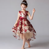 Girls'Campus Graduation Dance Party Tail Dress Flower Girls Wedding Bridesmaids' Tail
