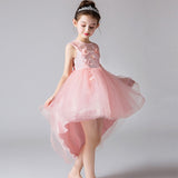 Girls'Campus Graduation Dance Party Tail Dress Flower Girls Wedding Bridesmaids' Tail
