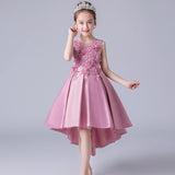Girls'Campus Graduation Dance Party Tail Dress Flower Girls Wedding Bridesmaids' Tail
