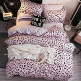 Black heart Style Bedding Set bed linen Single Double Bed Christmas Gift Sheet Pillowcase Duvet Cover Sets  high Quality
