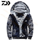 Daiwa Fishing Clothes Hoodies Outdoor Sweatshirt With Cap Loose Fleece Warm Jacket Men Fishing Clothing With Hood