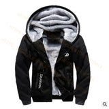 Daiwa Fishing Clothes Hoodies Outdoor Sweatshirt With Cap Loose Fleece Warm Jacket Men Fishing Clothing With Hood