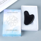 Gouache Face Scraper Black Obsidian Gua Sha Tool Acupuntura Massager Stone Point Foot Back Facial Lift Jade Massage and Gift Box