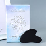 Gouache Face Scraper Black Obsidian Gua Sha Tool Acupuntura Massager Stone Point Foot Back Facial Lift Jade Massage and Gift Box