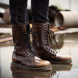 Lovers Popular Motocycle Boots Size 35-46 Men Winter High-Top Combat Boots Men Leather For Men Casual Luxury Military Boot Army