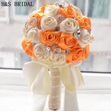 8 Colors Gorgeous Wedding Flowers Bridal Bouquets Artificial Wedding Bouquet Crystal Sparkle With Pearls